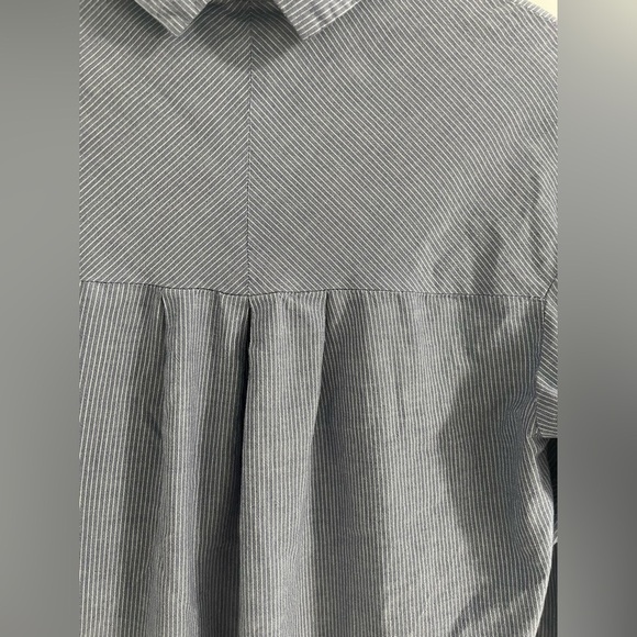 Zara Oversized Blue Striped Button Down Shirt Half Sleeve - Picture 3 of 4
